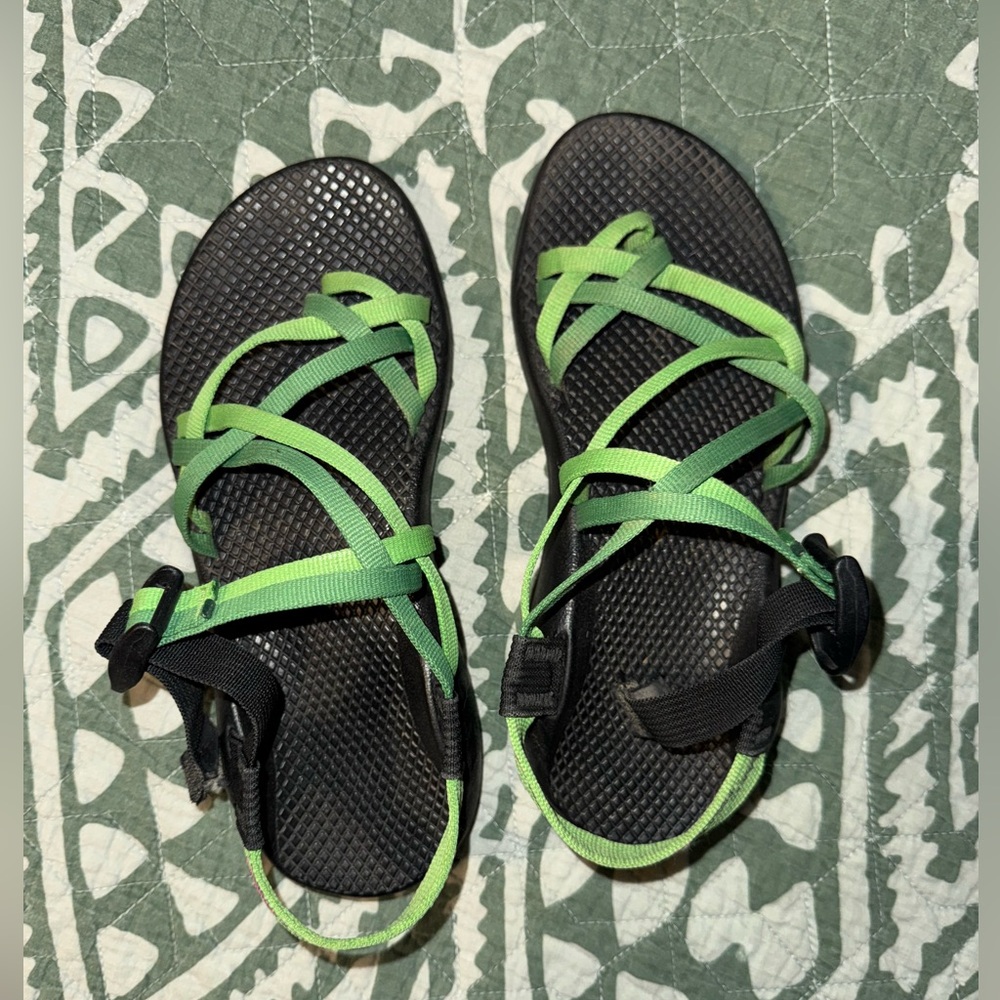 Black and Green Chaco Sandals